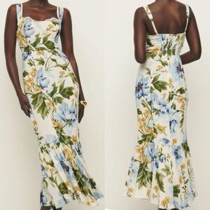 New Reformation Irisa Maxi Dress Botanist Cream Floral 24